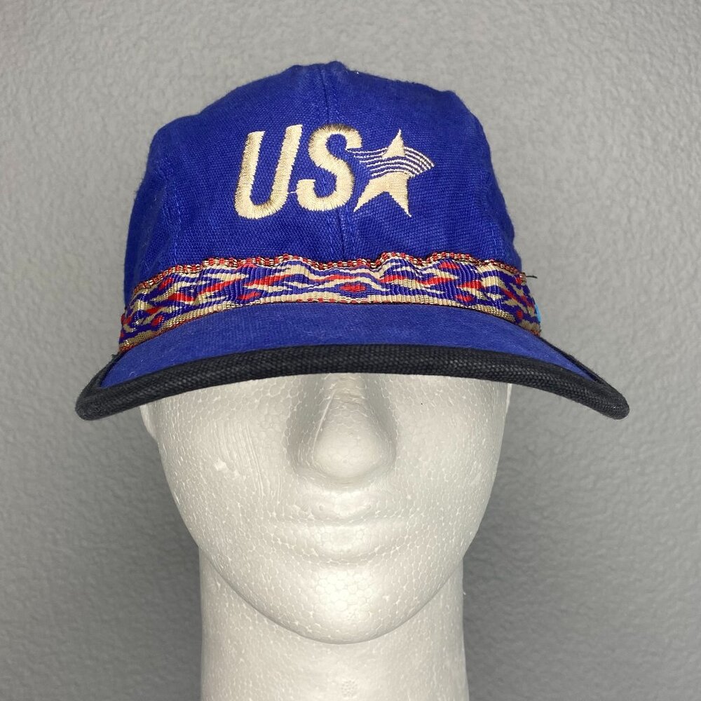 Kavu Blue USA Embroidered Strap Baseball Cap with Red & White Accent